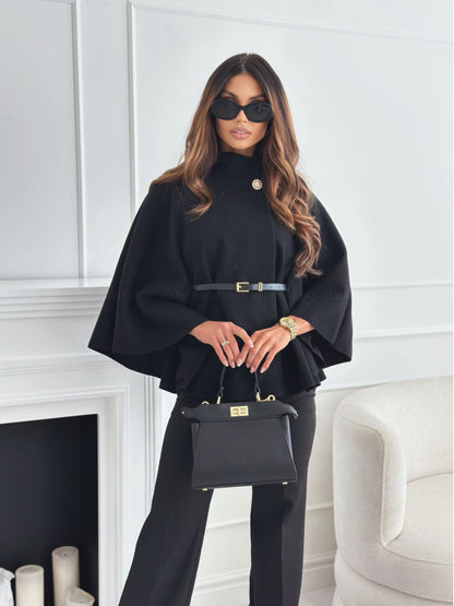 Veste Col Montant avec Ceinture