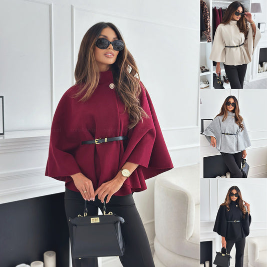 Veste Col Montant avec Ceinture