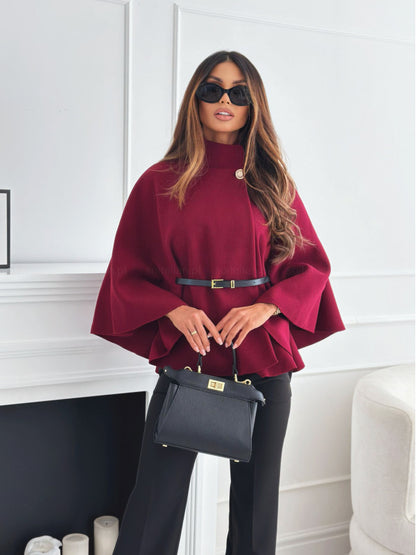 Veste Col Montant avec Ceinture
